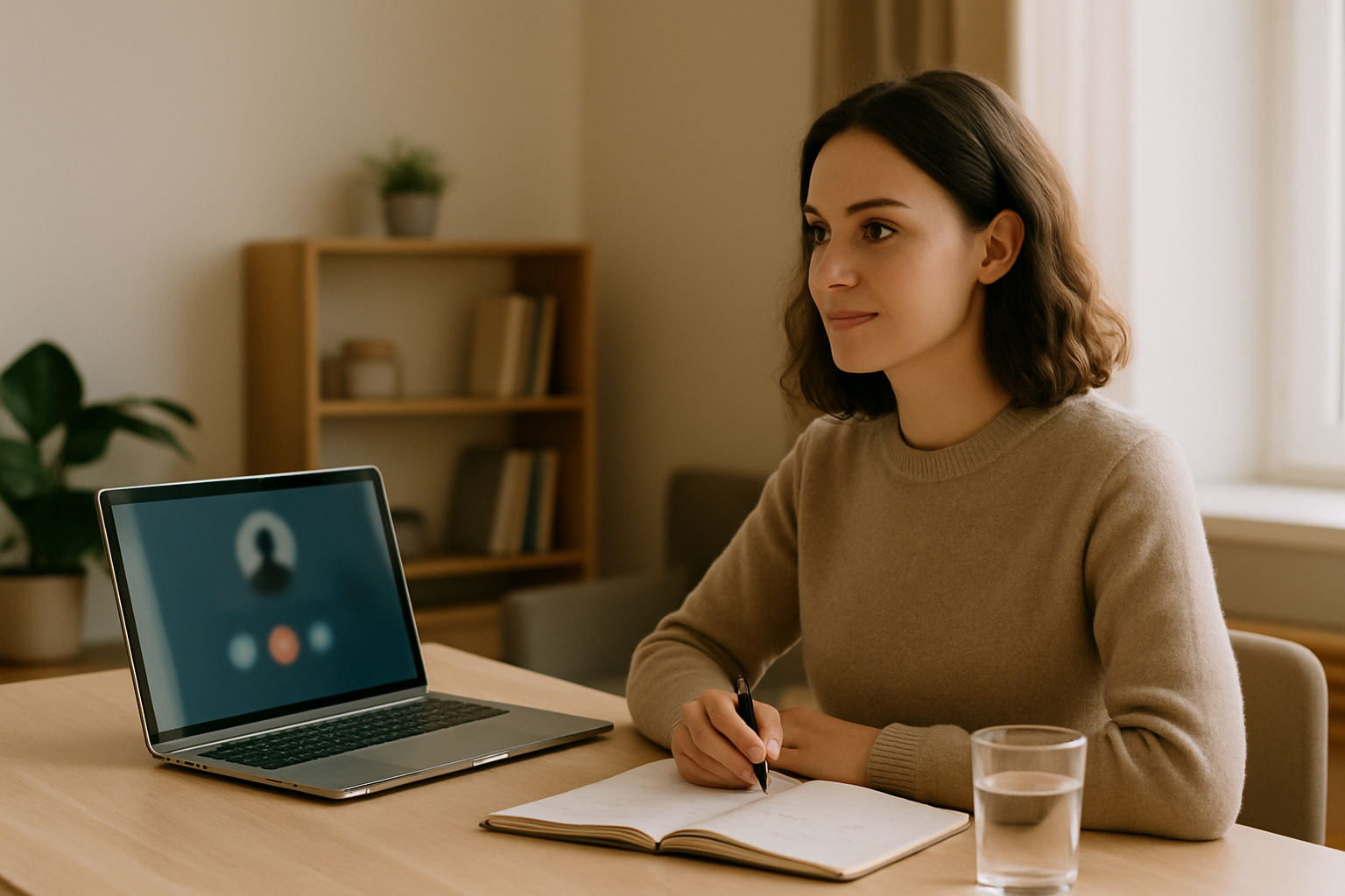 Candidate preparing to answer tell me about yourself in a remote interview