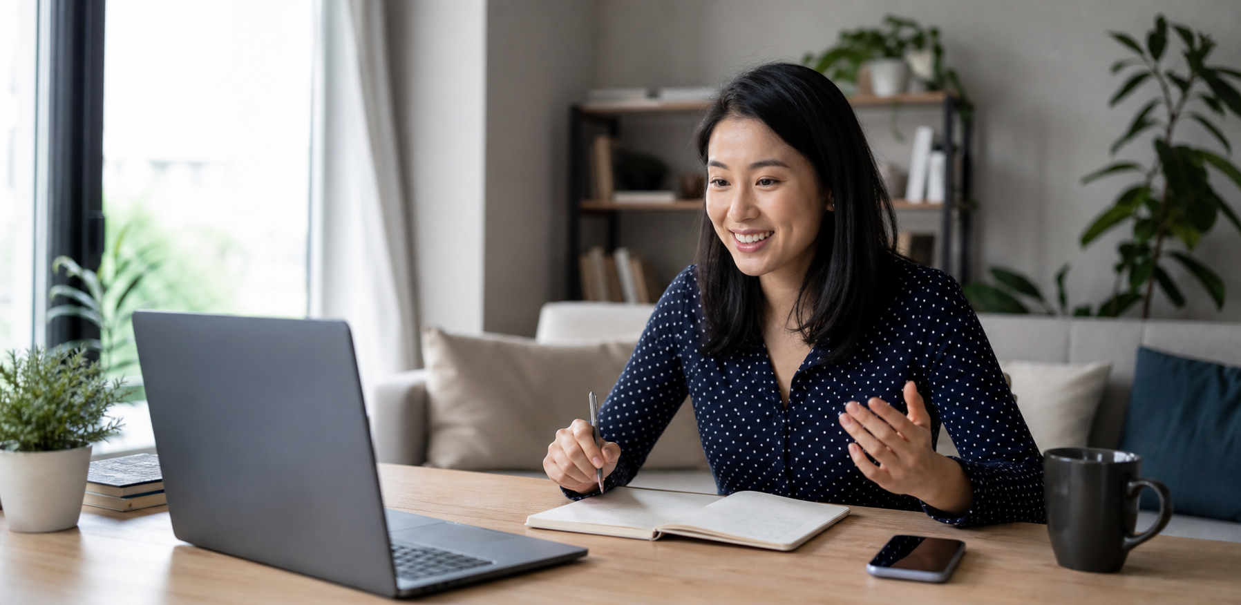 Candidate practicing interview answers alone