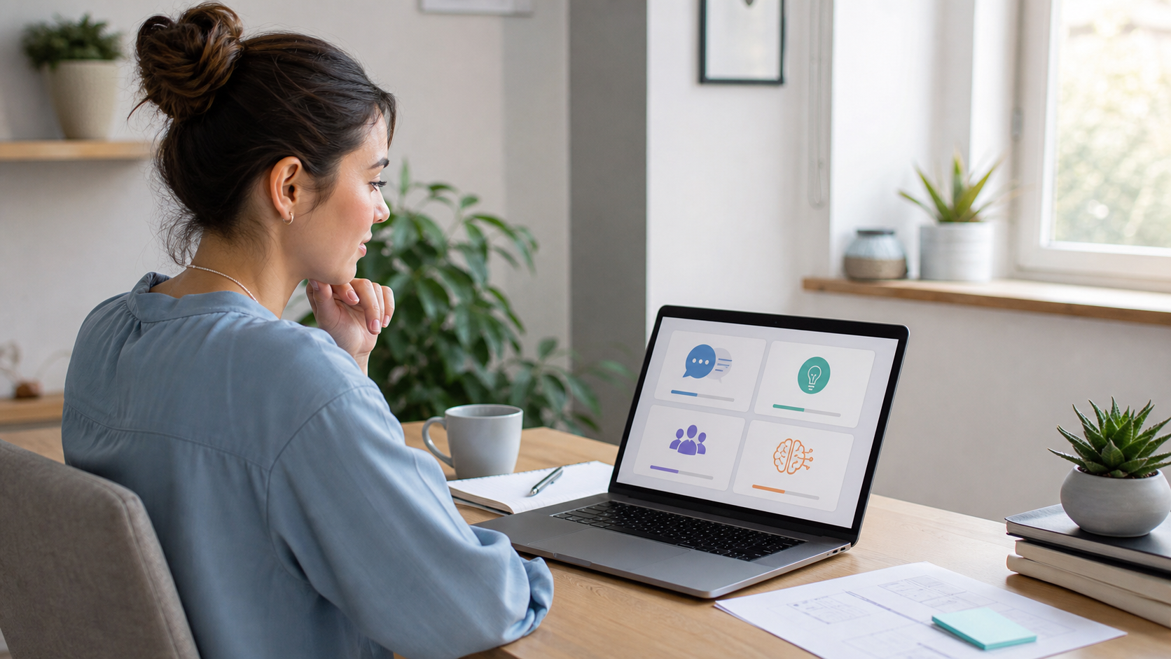 Candidate reviewing a skills evidence map before a remote interview