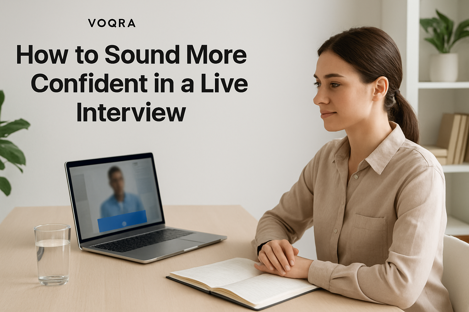 Candidate practicing clear answers before a live interview