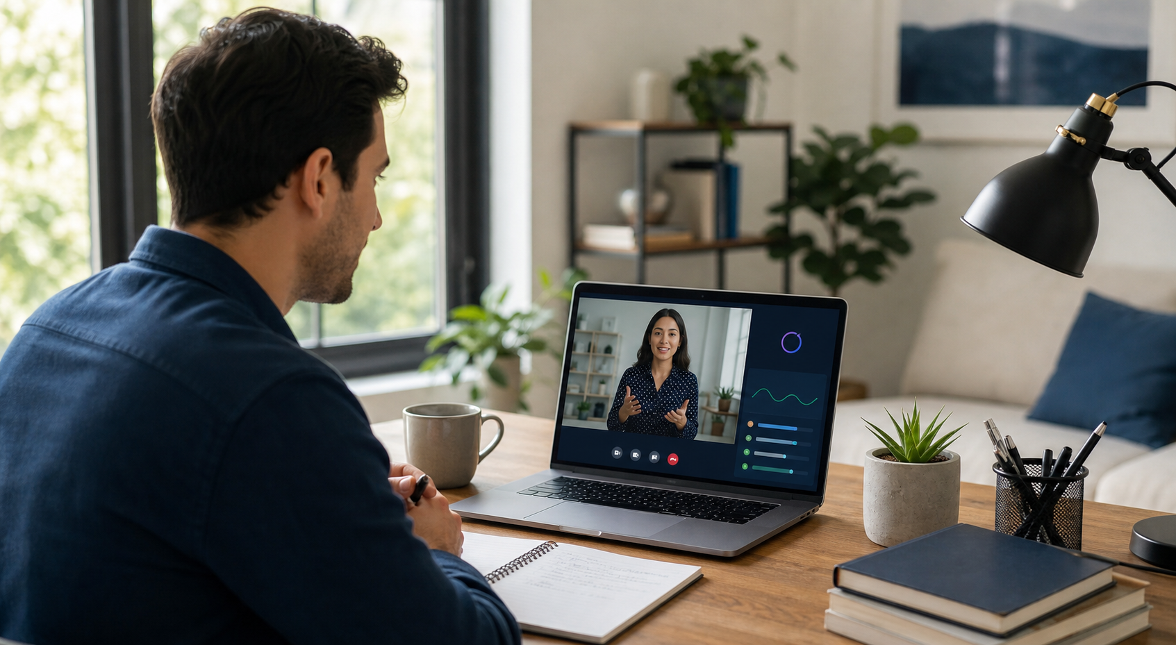Candidate using an AI interview assistant during prep